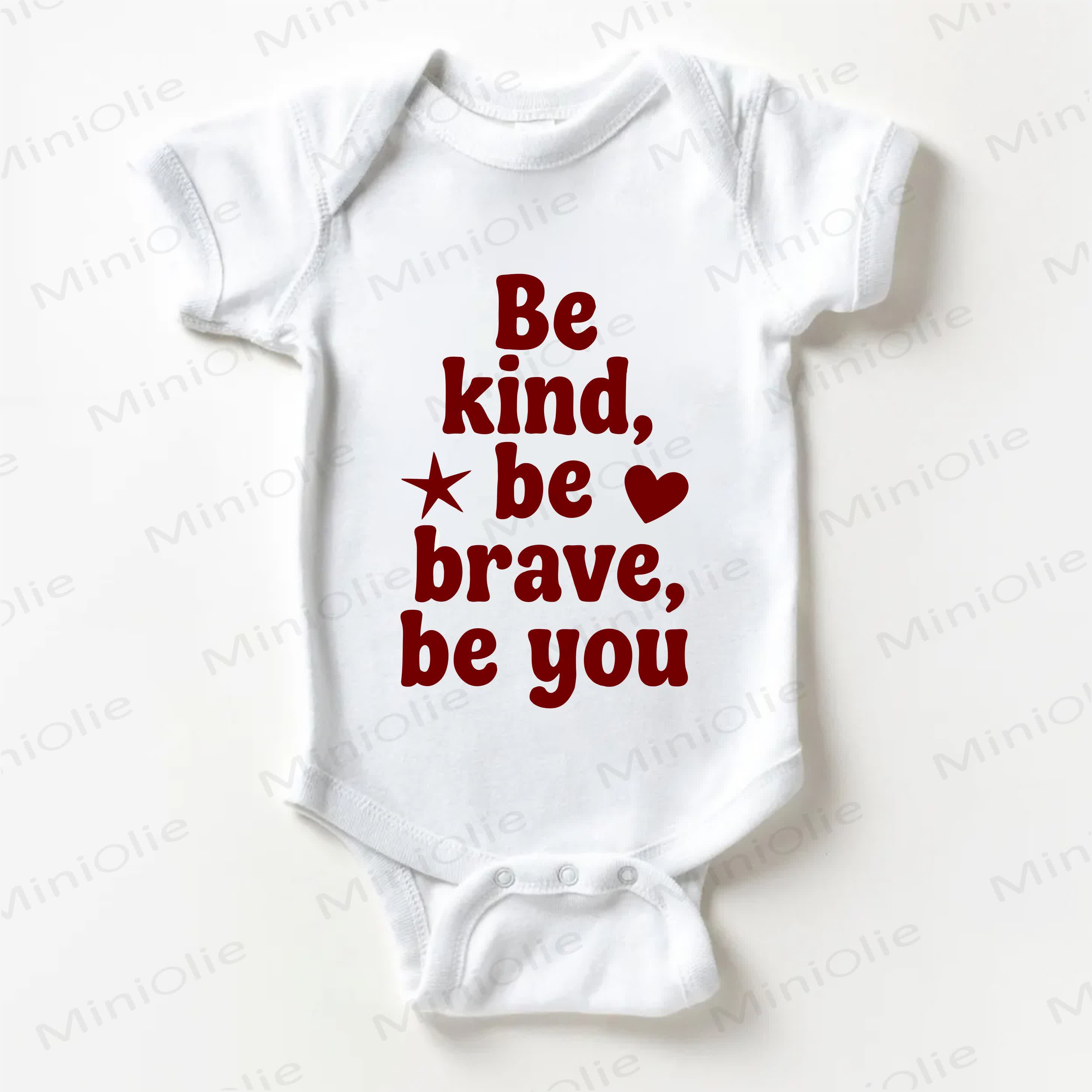 BE KIND, BE BRAVE, BE YOU。ベビー用ホワイトボディスーツ - 白 - 18～24ヶ月 - image 1