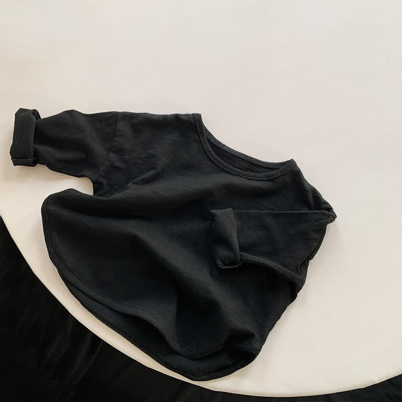 幼児男の子用無地ルーズシャツ - 黒 - 7～9歳 - image 2