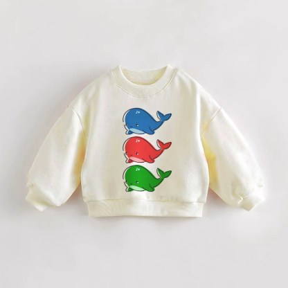 ベビー・幼児用 3匹のイルカ柄クリームスウェットシャツ - クリーム - 3～5歳 - image 1