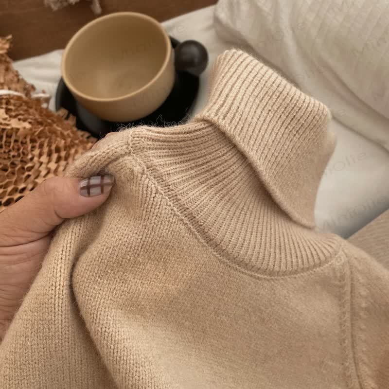 キッズ無地タートルネックセーター - image 3