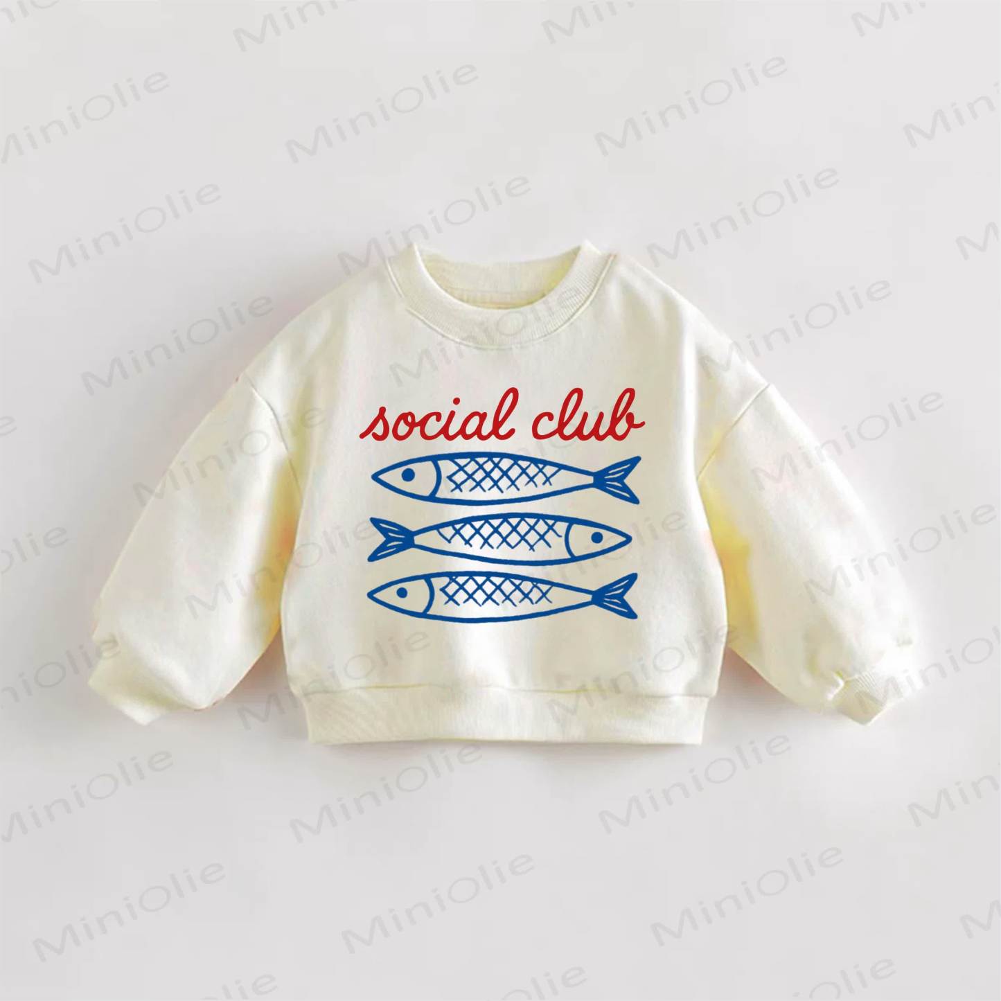 SOCIAL CLUB BABY幼児用イワシ柄スウェットシャツ - クリーム - 3～5歳 - image 1