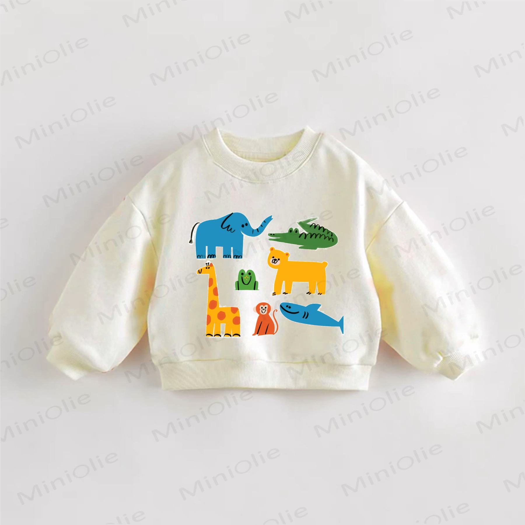 ベビー・幼児用動物柄スウェットシャツ - クリーム - 3～5歳 - image 1