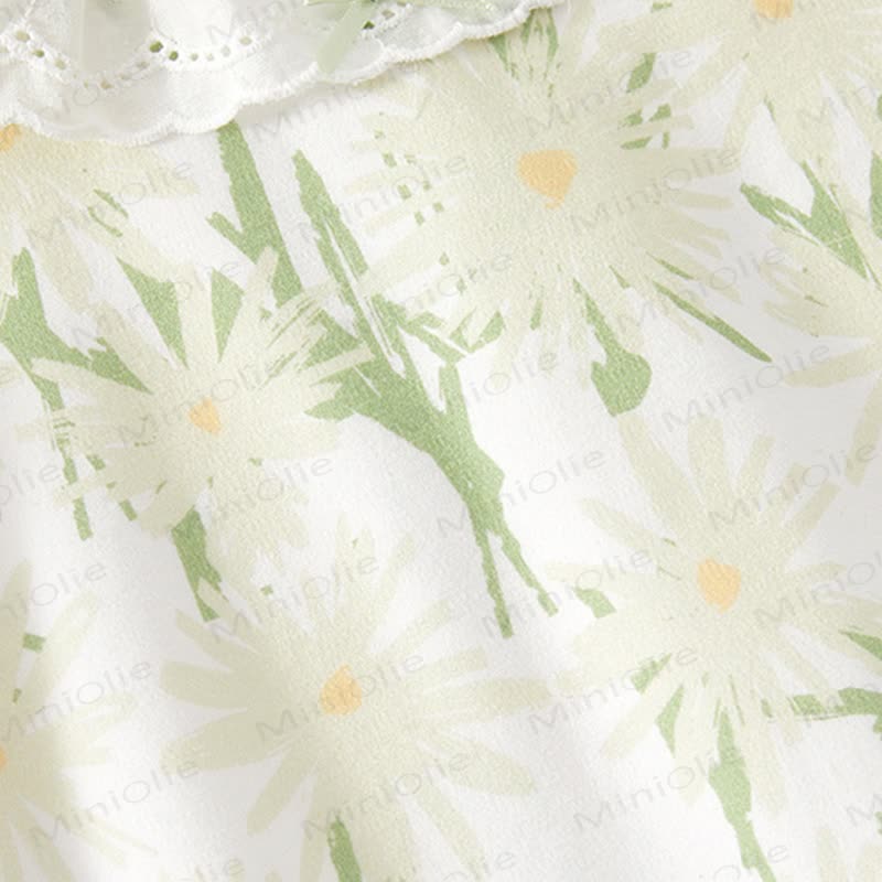 女の子用フラワーグリーンロンパース - image 7