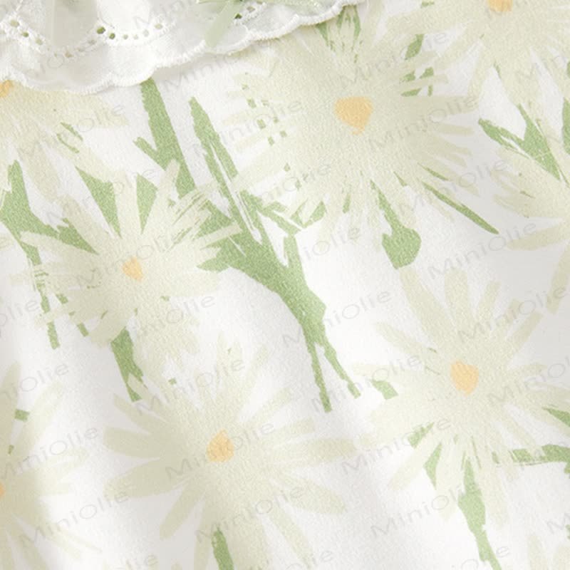 女の子用フラワーグリーンロンパース - image 7