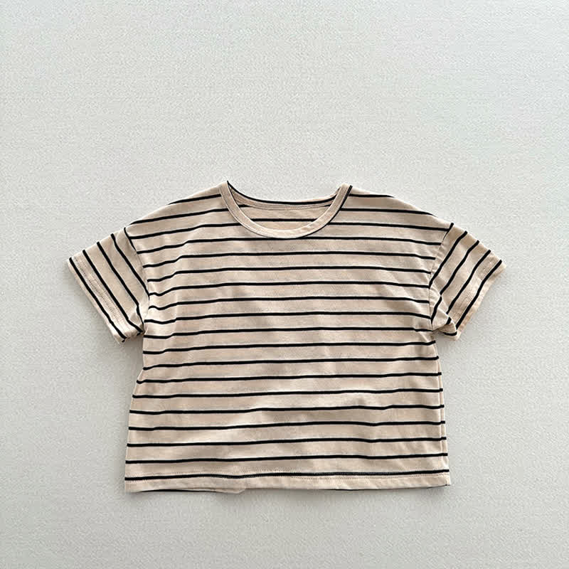 幼児用ストライプカジュアルTシャツ - ベージュ - 8歳 - image 7