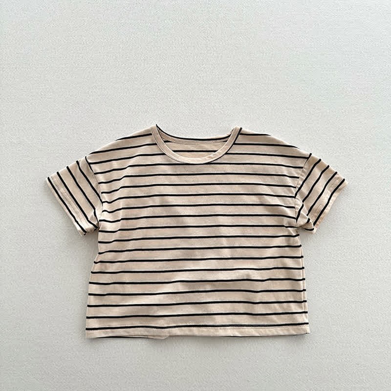 幼児用ストライプカジュアルTシャツ - ベージュ - 8歳 - image 7