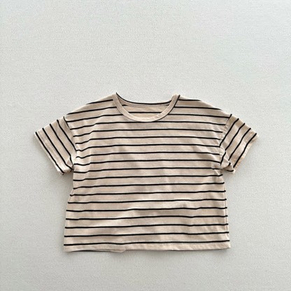 幼児用ストライプカジュアルTシャツ - ベージュ - 8歳 - image 7