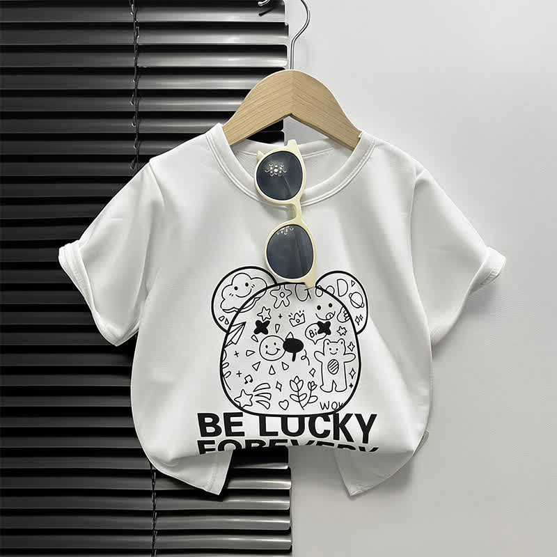 幼児用漫画柄ボックス型Tシャツ - ホワイトベアヘッド - 4～5歳 - image 10