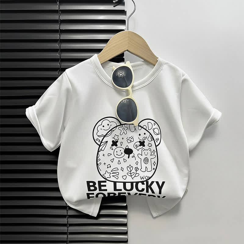幼児用漫画柄ボックス型Tシャツ - ホワイトベアヘッド - 4～5歳 - image 10