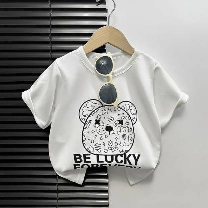 幼児用漫画柄ボックス型Tシャツ - ホワイトベアヘッド - 4～5歳 - image 10