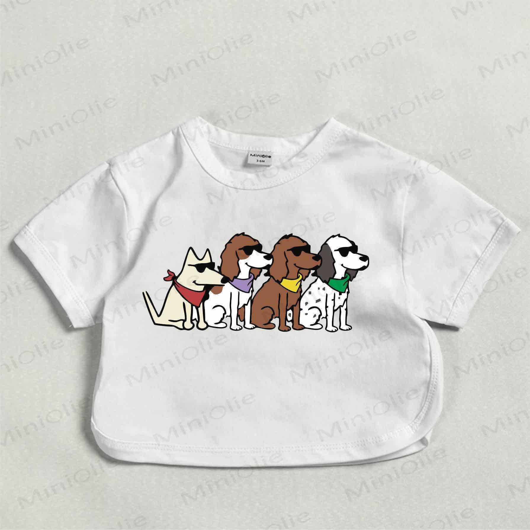 ベビー用ホワイトサングラス犬Tシャツ - 白 - 18～24ヶ月 - image 1