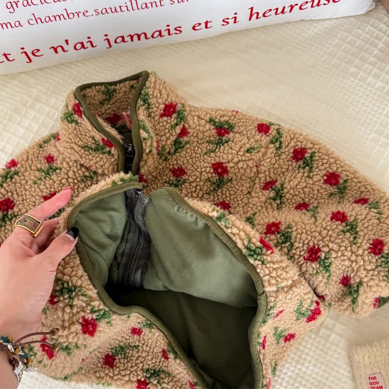 幼児用女の子用花柄スウィートフリースアウターウェア - image 6