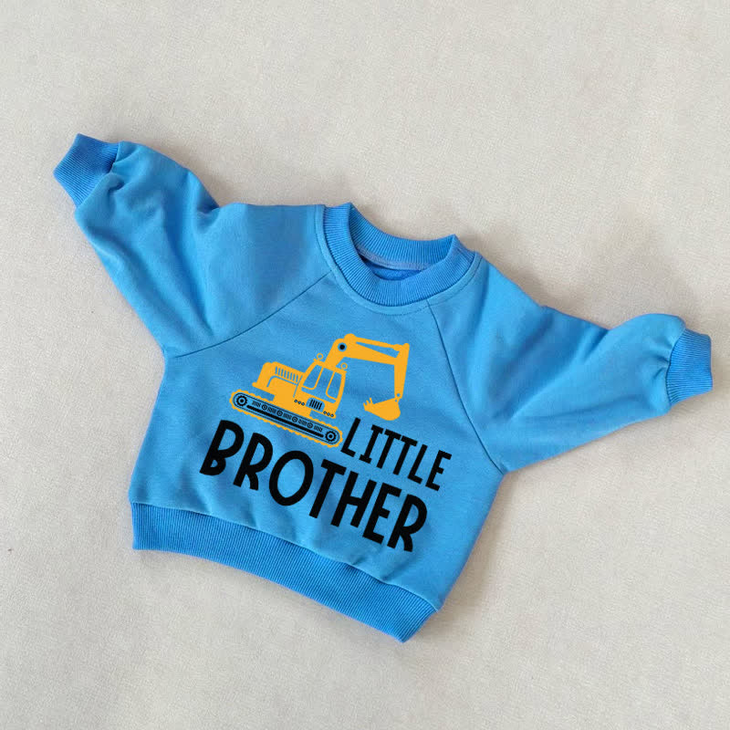 BIG/LITTLE BROTHERベビー 幼児用 ショベルカー ブルー スウェットシャツ - リル・ブラザー - 3～5歳 - image 2