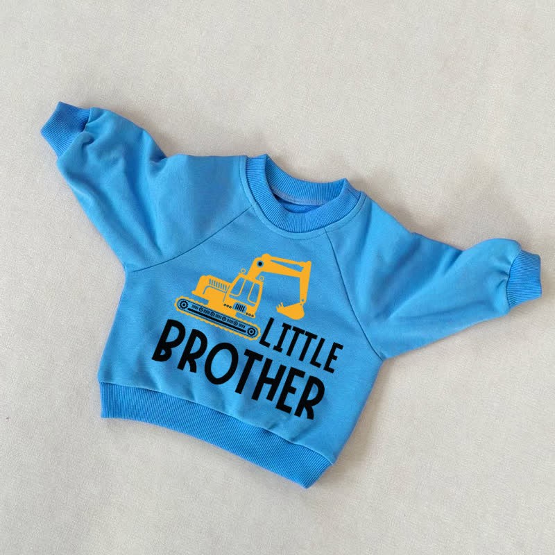 BIG/LITTLE BROTHERベビー 幼児用 ショベルカー ブルー スウェットシャツ - リル・ブラザー - 3～5歳 - image 2