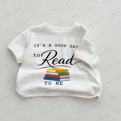 IT'S A GOOD DAY TO READ TO MEベビーホワイトブックプリントTシャツ - 白 - 18～24ヶ月 - image 1