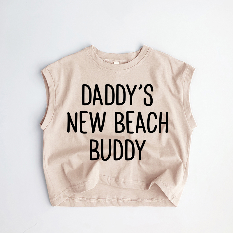 DADDY'S/MOMMY'S NEW BEACH BUDDY・幼児用カーキタンクトップ - カーキ：DADDY'Sの - 3～5歳 - image 1