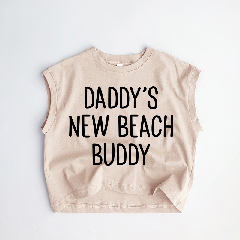 DADDY'S/MOMMY'S NEW BEACH BUDDY・幼児用カーキタンクトップ - カーキ：DADDY'Sの - 3～5歳 - image 1