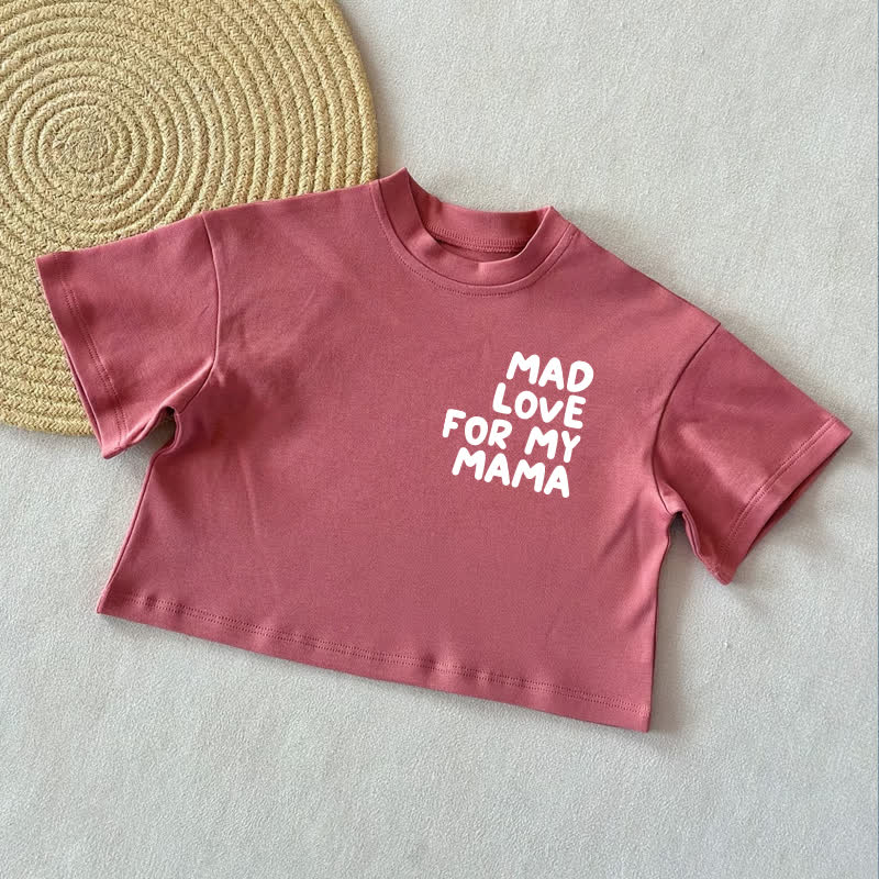 MAD LOVE FOR MY MAMAベビーサマーカジュアルTシャツ - レンガ色 - 2～3歳 - image 4