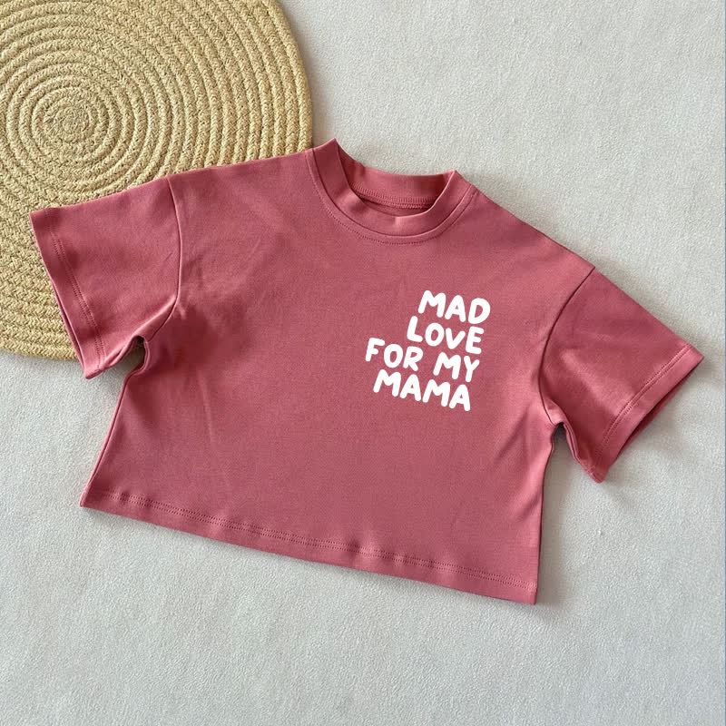 MAD LOVE FOR MY MAMAベビーサマーカジュアルTシャツ - レンガ色 - 2～3歳 - image 4