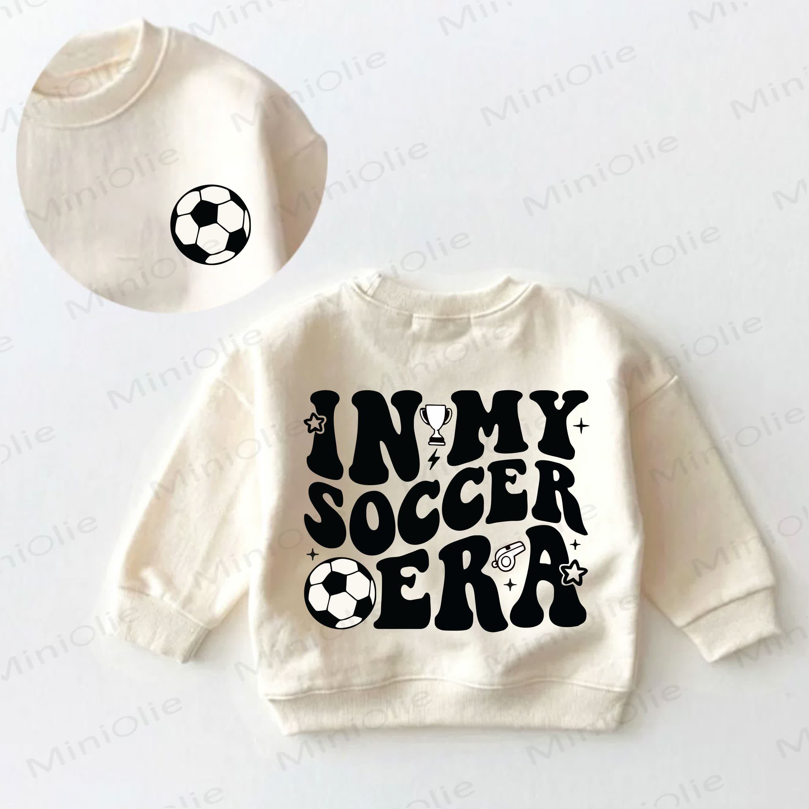 IN MY SOCCER ERAベビー幼児用クリームスウェットシャツ - クリーム - 3～5歳 - image 1