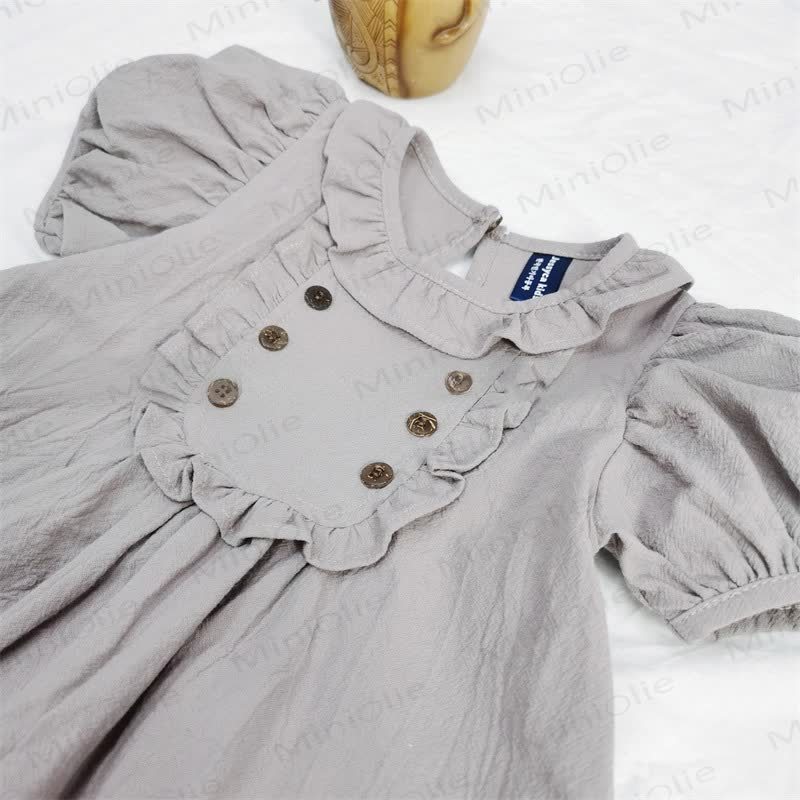 ベビー幼児用無地フリルカラーDress - image 4