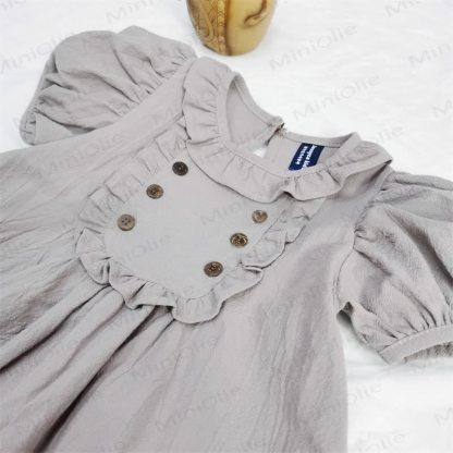 ベビー幼児用無地フリルカラーDress - image 4