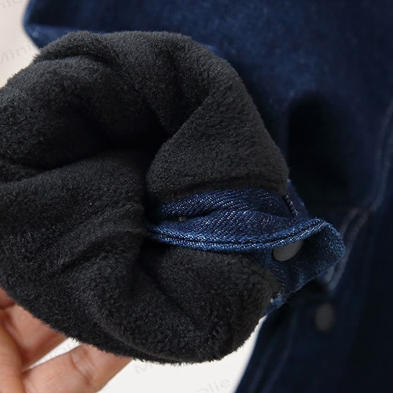 ベビー幼児用マッシュルームデニムフリース裏地オーバーオール - image 12