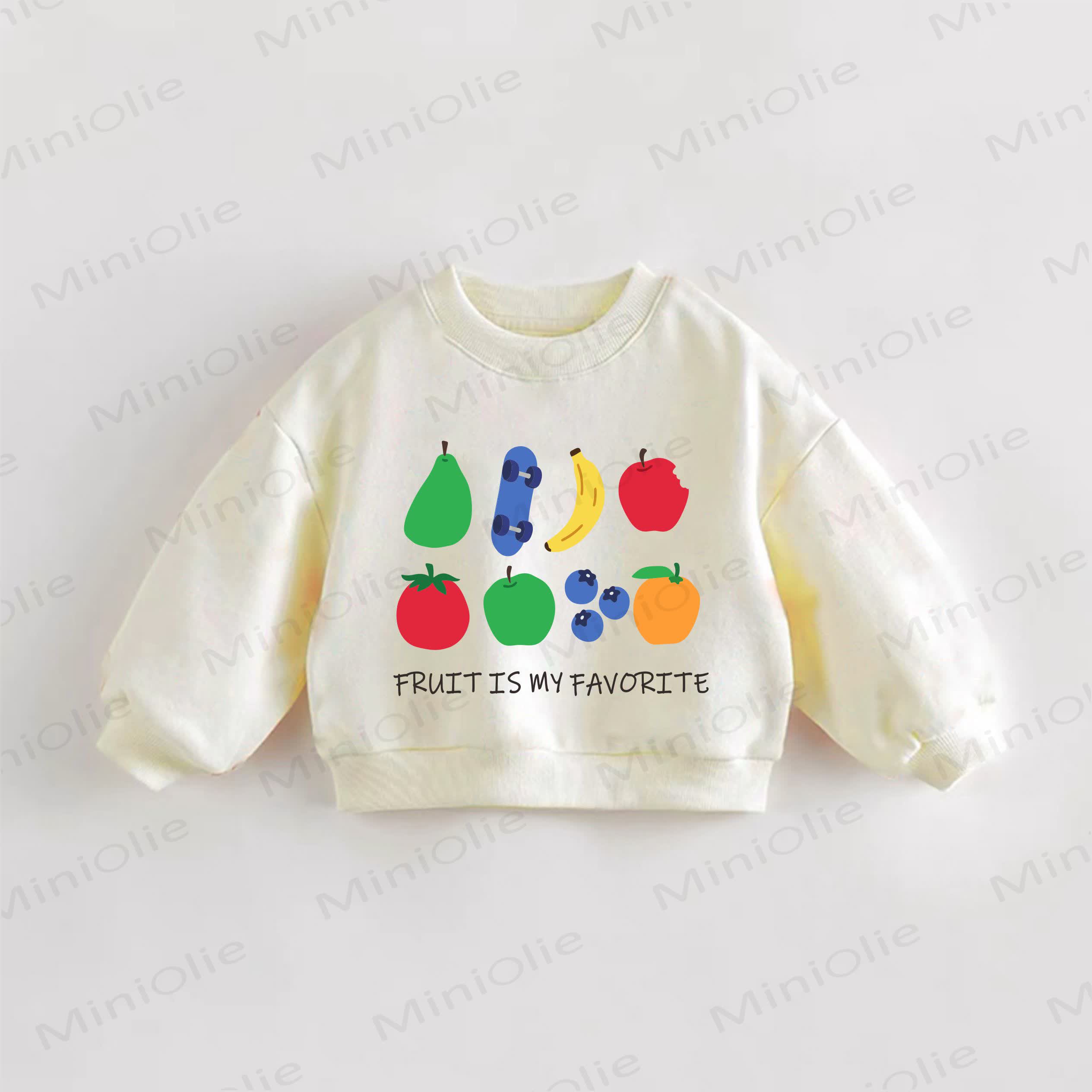 FRUITがMY好き！ベビー・幼児用フルーツ柄スウェットシャツ - クリーム - 3～5歳 - image 1