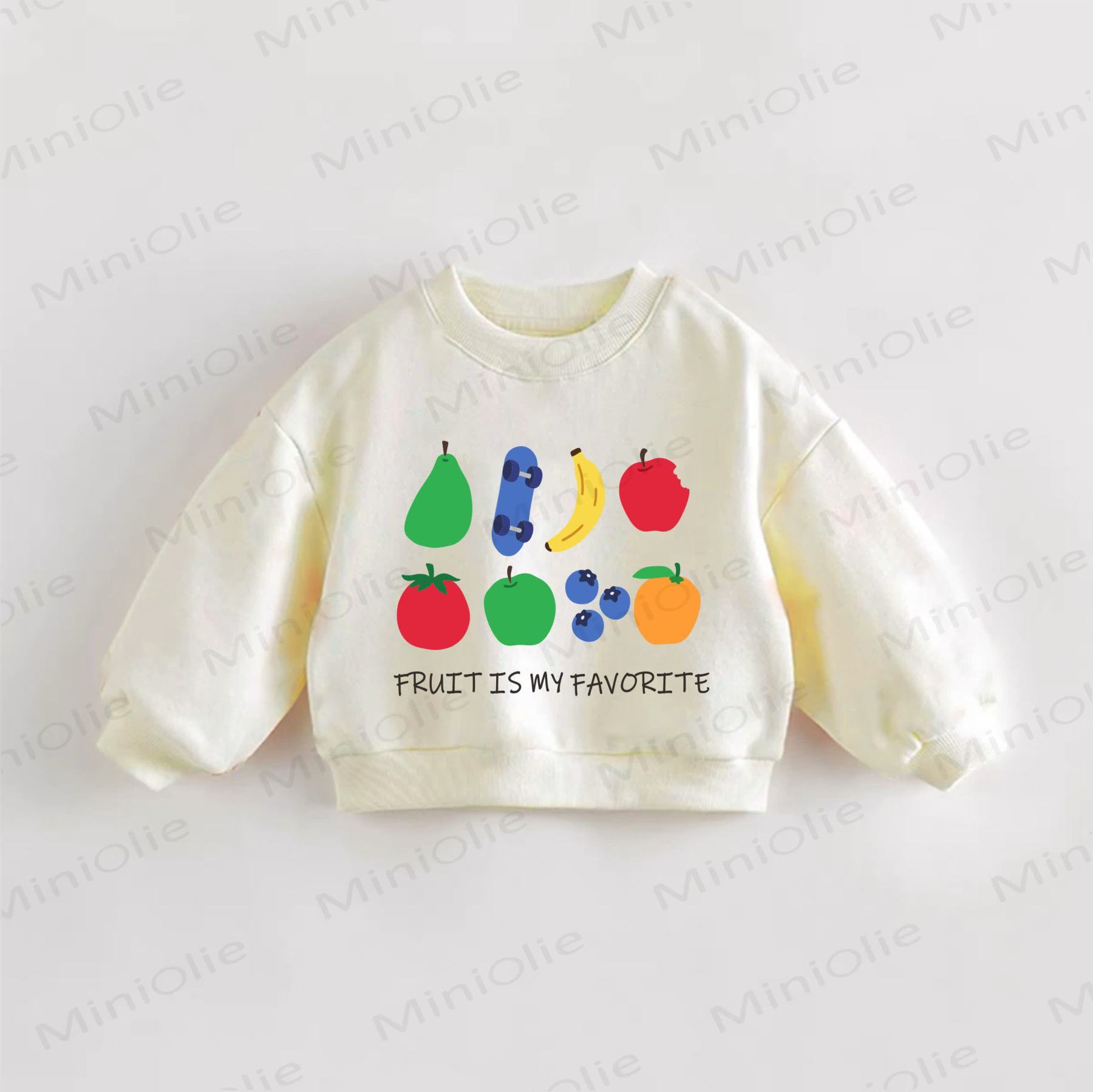 FRUITがMY好き！ベビー・幼児用フルーツ柄スウェットシャツ - クリーム - 3～5歳 - image 1