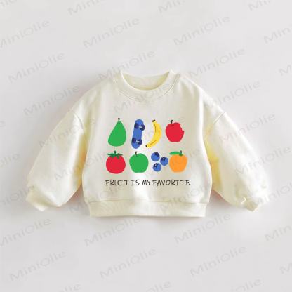 FRUITがMY好き！ベビー・幼児用フルーツ柄スウェットシャツ - クリーム - 3～5歳 - image 1