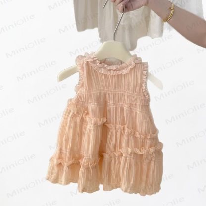幼児用ベビーガールズノースリーブティアードDress - image 5