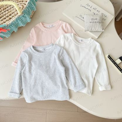 キッズ用無地ベースレイヤーソフトTシャツ - image 7