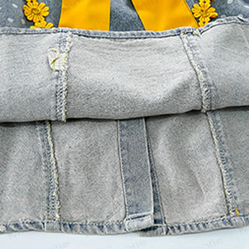 幼児用女の子向けドット柄リボン付き花柄ノースリーブDress - image 7