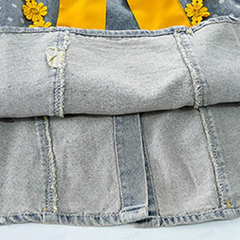 幼児用女の子向けドット柄リボン付き花柄ノースリーブDress - image 7