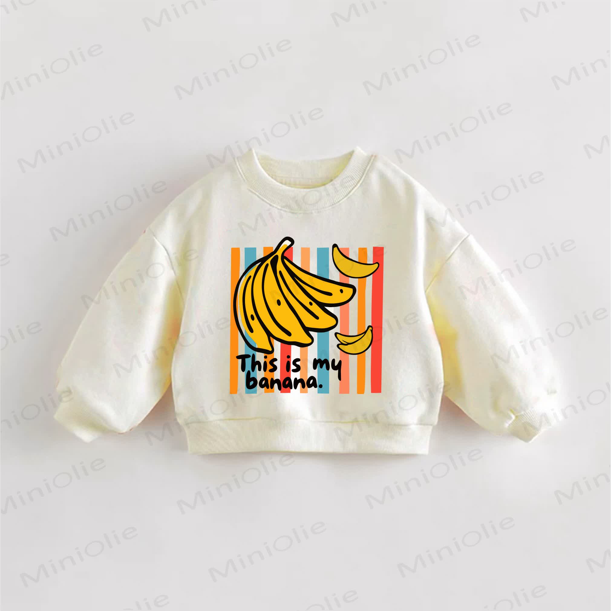 これはMYのBANANAです。ベビー幼児用スウェットシャツ - クリーム - 3～5歳 - image 1