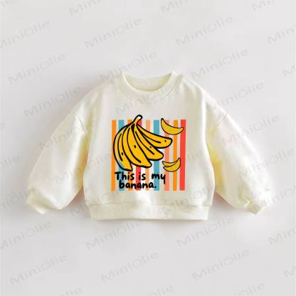 これはMYのBANANAです。ベビー幼児用スウェットシャツ - クリーム - 3～5歳 - image 1