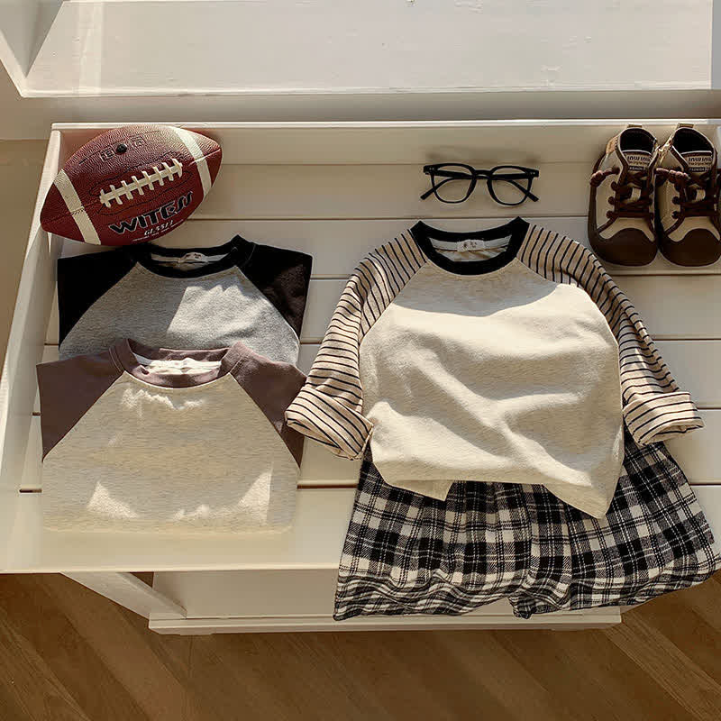 キッズ コントラストカラー ラグラン ベースレイヤー Tシャツ - image 7