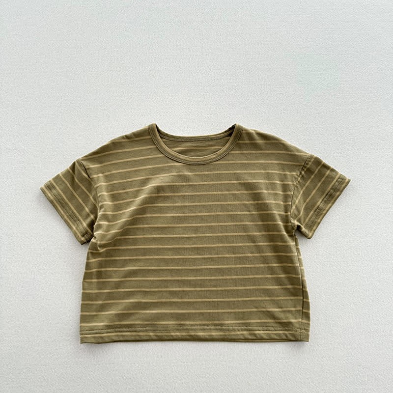 幼児用ストライプカジュアルTシャツ - 緑 - 8歳 - image 11