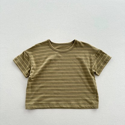 幼児用ストライプカジュアルTシャツ - 緑 - 8歳 - image 11
