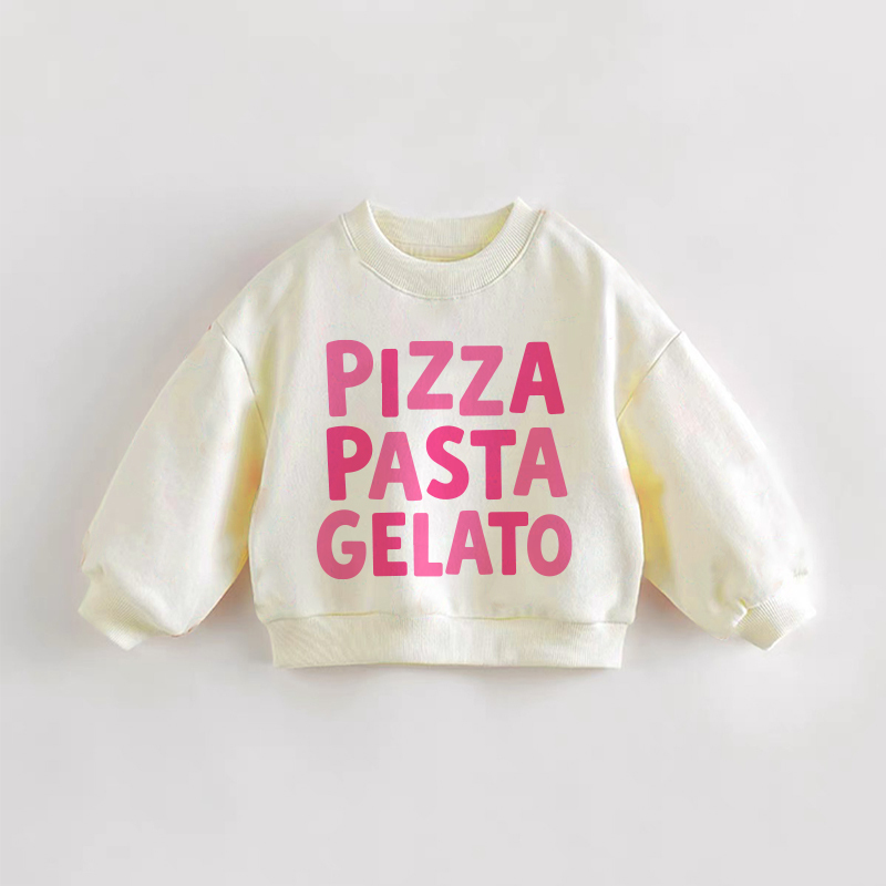 PIZZA PASTA GELATO幼児用 クリーム スウェットシャツ - クリーム - 3～5歳 - image 1