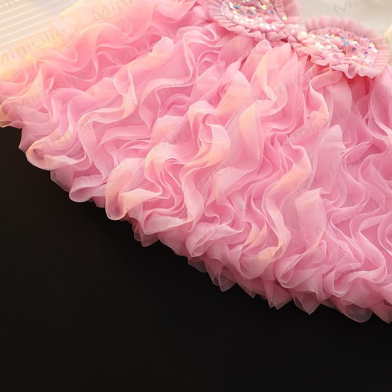 ベビー幼児女の子用リボン付きスパンコールメッシュDress - image 5