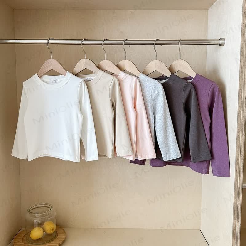 キッズ用無地ベースレイヤーソフトTシャツ - image 3