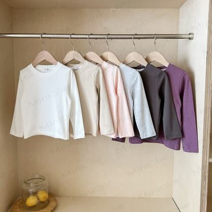 キッズ用無地ベースレイヤーソフトTシャツ - image 3