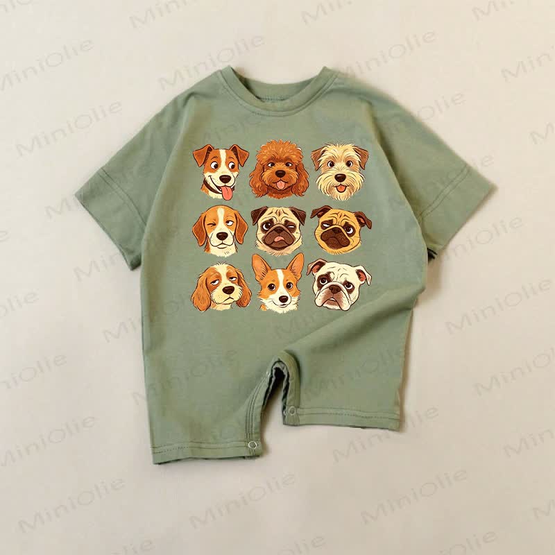 子犬用グリーンロンパース - 緑 - 18～24ヶ月 - image 1