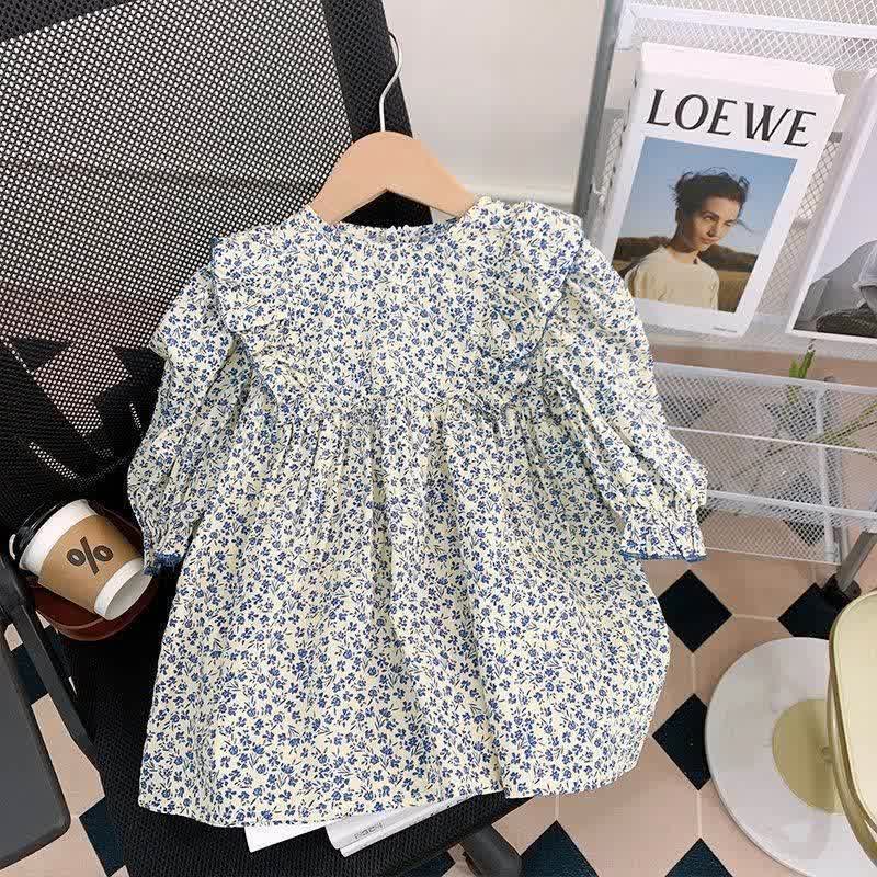 幼児用女の子向け小花柄Dressとデニムジャケットのツーピースセット - image 7
