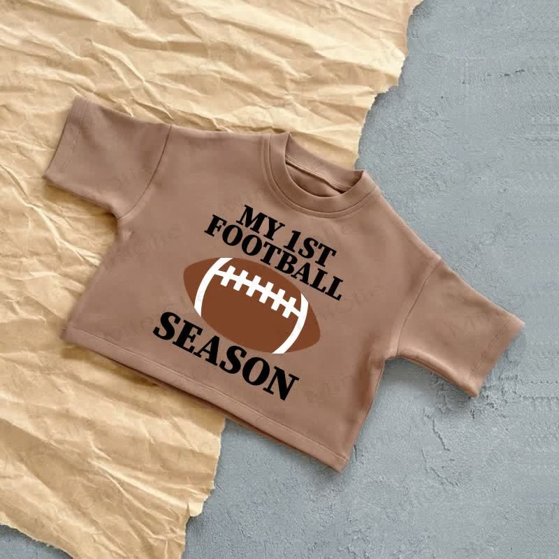 MY 1ST FOOTBALL SEASONベビーサマーカジュアルTシャツ - 茶色 - 2～3歳 - image 3