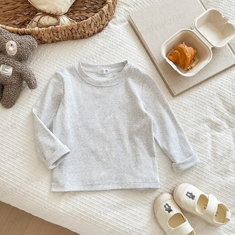 キッズ用無地ベースレイヤーソフトTシャツ - グレー - 12歳 - image 17