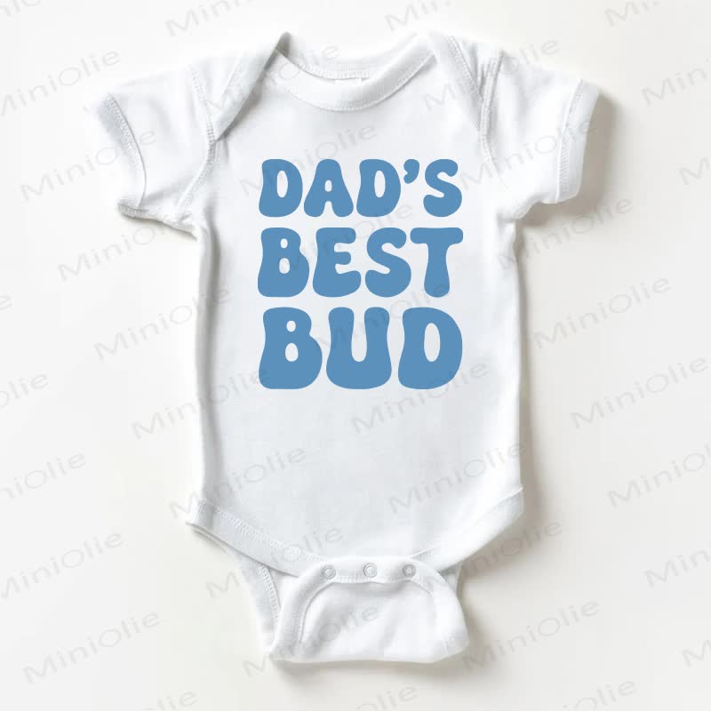 DAD'S BEST BUDホワイトコットンボディスーツ - 白 - 18～24ヶ月 - image 1
