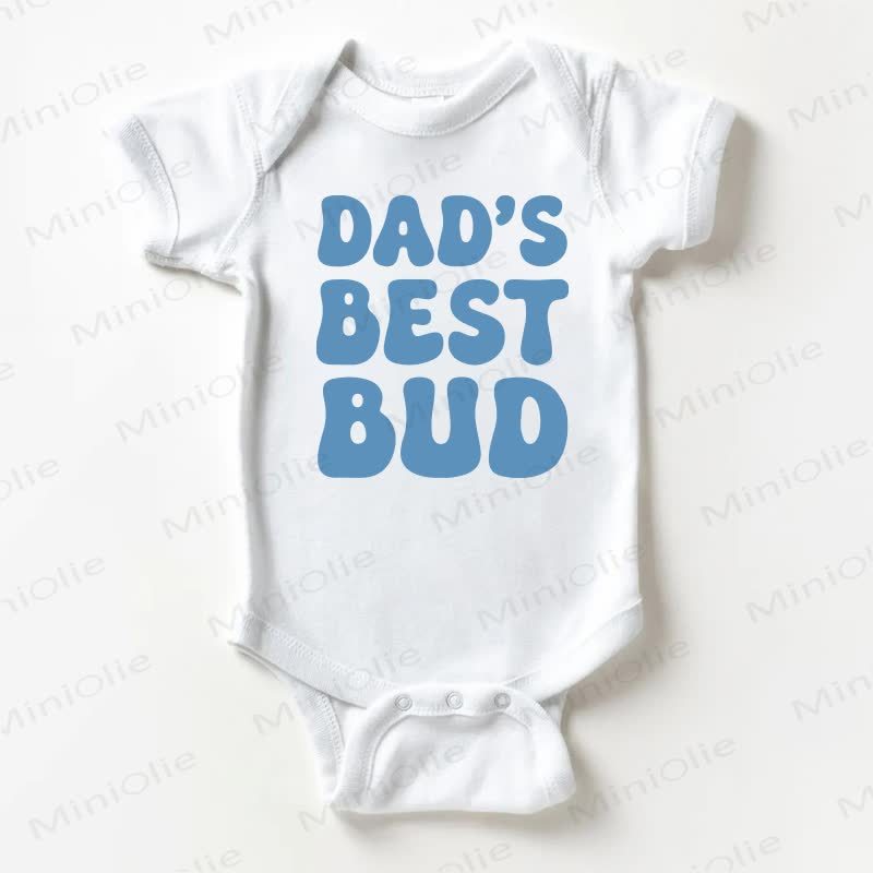 DAD'S BEST BUDホワイトコットンボディスーツ - 白 - 18～24ヶ月 - image 1