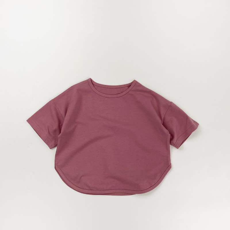 幼児用女の子向け無地カジュアルTシャツ - ローズレッド - 6-7.5T - image 5